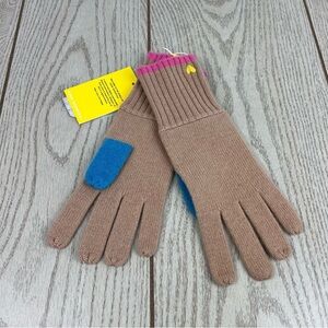 Kerri Rosenthal Womens Cashglove Colorblock Cashmere Gloves OS Ferris (tan) $128